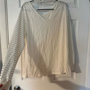 Women's White Long Sleeve Top